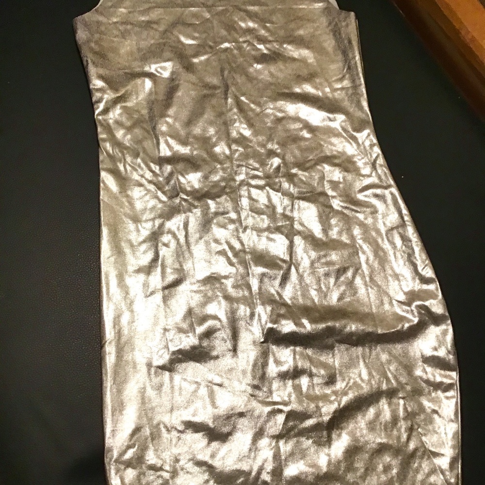 Metallic a silver tank mini dress